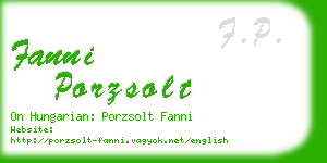 fanni porzsolt business card